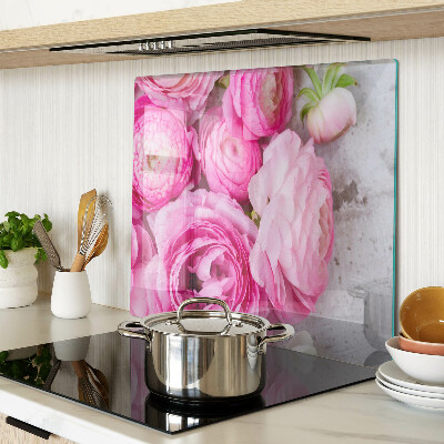 Glasschneidebrett Rosa Blumen in einem Strauß