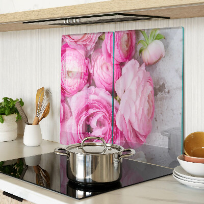 Glasschneidebrett Rosa Blumen in einem Strauß