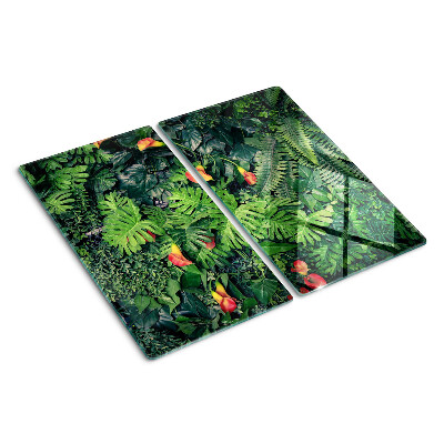 Glasschneidebrett Tropischer Dschungel mit Blumen