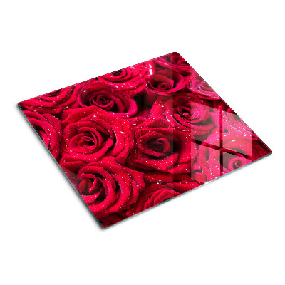 Glasschneidebrett Rosen in intensiver rosa Farbe