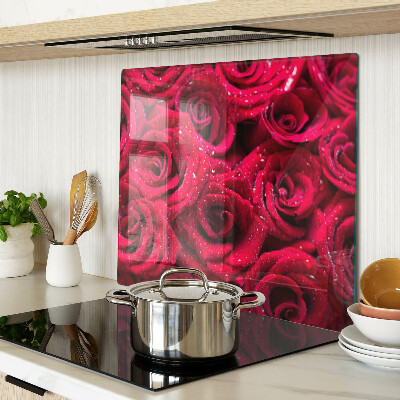 Glasschneidebrett Rosen in intensiver rosa Farbe