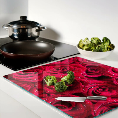 Glasschneidebrett Rosen in intensiver rosa Farbe