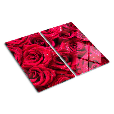 Glasschneidebrett Rosen in intensiver rosa Farbe