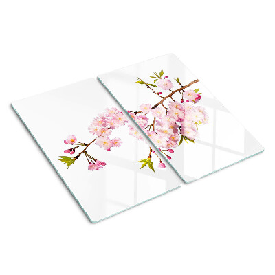 Schneidebrett glas Frühlingskirschblüte
