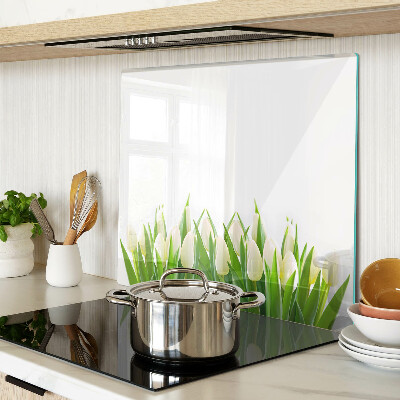 Schneidebrett glas Tulpen im grünen Gras