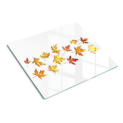 Schneidebrett glas Ahornblätter in herbstlichen Farben