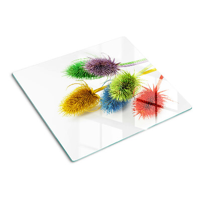 Schneidebrett glas Bunte, dreidimensionale Blumen