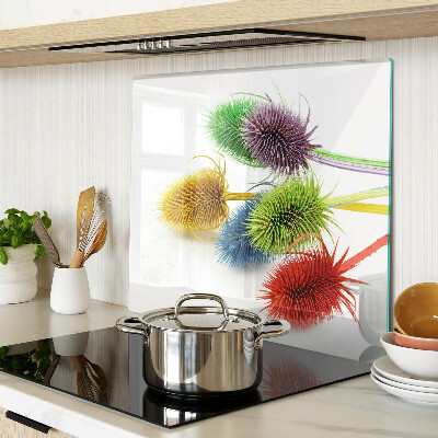 Schneidebrett glas Bunte, dreidimensionale Blumen