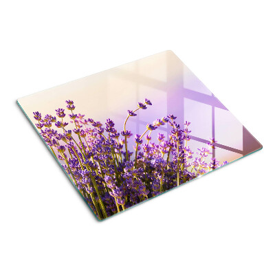 Glasschneidebrett Lavendelblüten im Fenster