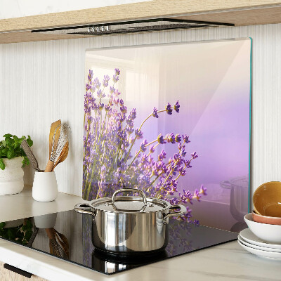 Glasschneidebrett Lavendelblüten im Fenster