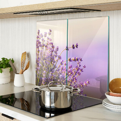 Glasschneidebrett Lavendelblüten im Fenster