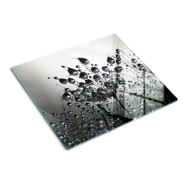 Schneidebrett glas Wassertropfen auf Pflanzen