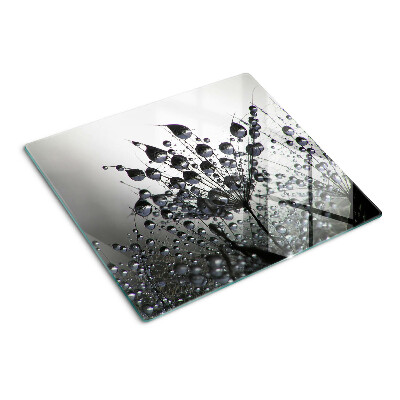 Schneidebrett glas Wassertropfen auf Pflanzen
