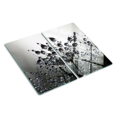 Schneidebrett glas Wassertropfen auf Pflanzen