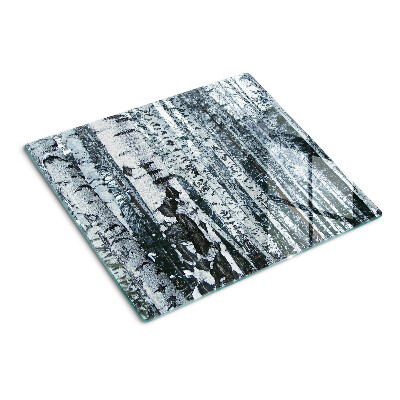 Schneidebrett glas Birkenwald in Winterlandschaft
