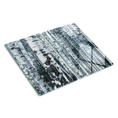 Schneidebrett glas Birkenwald in Winterlandschaft