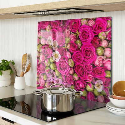 Glasschneidebrett Rosa Blumen in einem Strauß