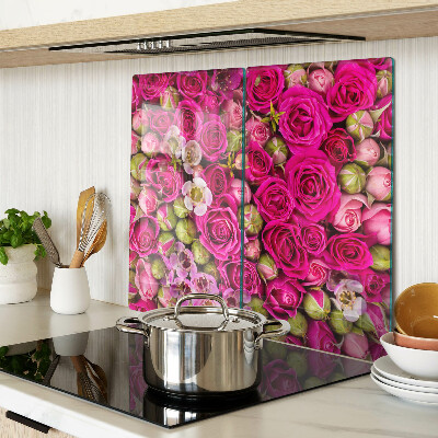 Glasschneidebrett Rosa Blumen in einem Strauß