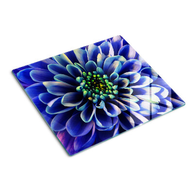 Glasschneidebrett Blaue Dahlie