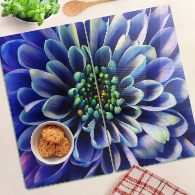 Glasschneidebrett Blaue Dahlie