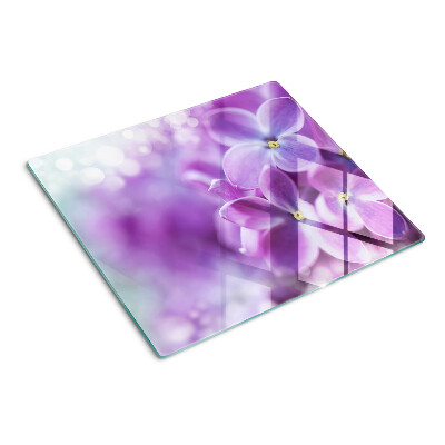 Schneidebrett glas Blumen in Lilatönen