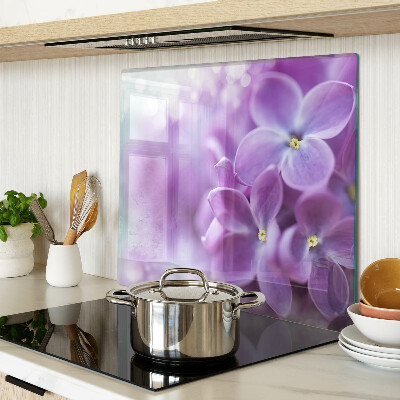 Schneidebrett glas Blumen in Lilatönen