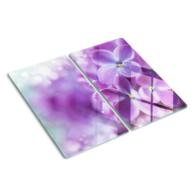 Schneidebrett glas Blumen in Lilatönen