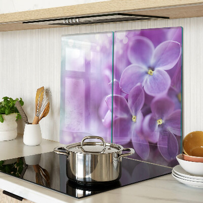 Schneidebrett glas Blumen in Lilatönen