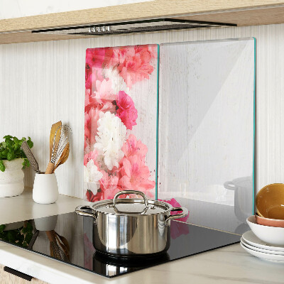 Schneidebrett glas Blumen in Rosa- und Weißtönen