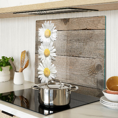 Schneidebrett glas Blumen auf einem Holzhintergrund