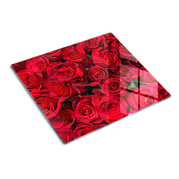 Glasschneidebrett Rote Rosen