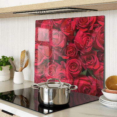 Glasschneidebrett Rote Rosen