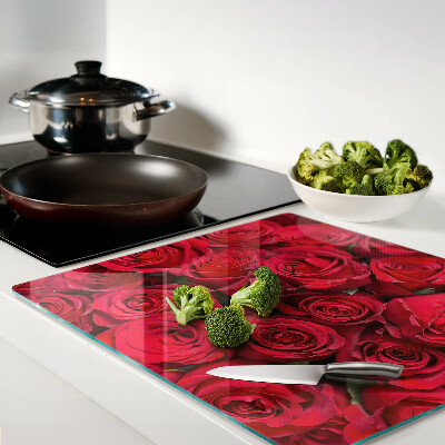 Glasschneidebrett Rote Rosen