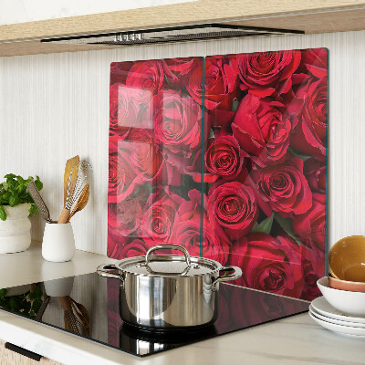 Glasschneidebrett Rote Rosen