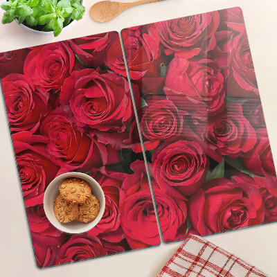Glasschneidebrett Rote Rosen