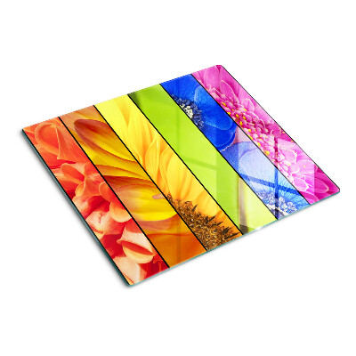 Glasschneidebrett Florale Motive in intensiven Farben