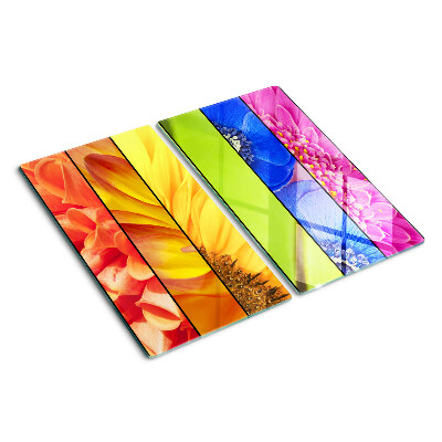 Glasschneidebrett Florale Motive in intensiven Farben