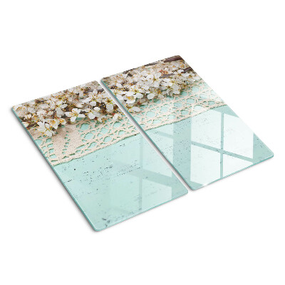 Schneidebrett glas Blumenmuster mit Spitze