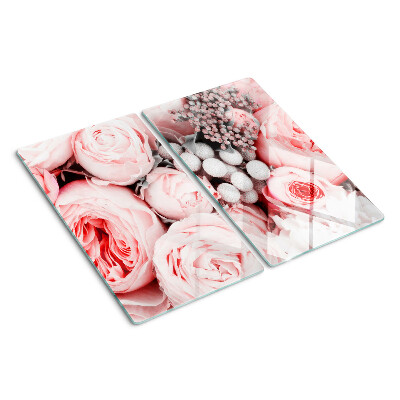 Schneidebrett glas Rosen in Rosatönen