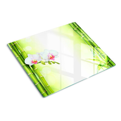 Glasschneidebrett Orchideen und Bambus