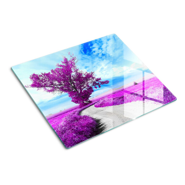 Glasschneidebrett Lila Baum gegen den Himmel
