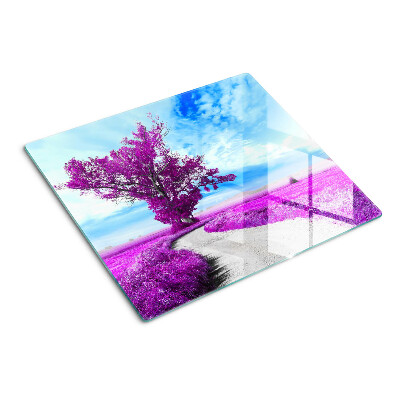Glasschneidebrett Lila Baum gegen den Himmel