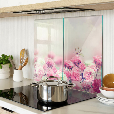 Schneidebrett glas Blumenmotiv in Rosa