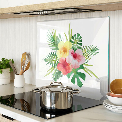 Schneidebrett glas Tropische Blumen und Blätter