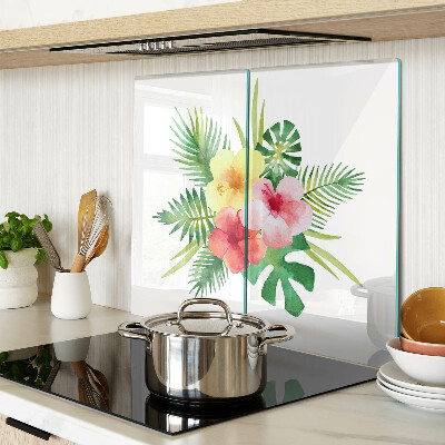 Schneidebrett glas Tropische Blumen und Blätter