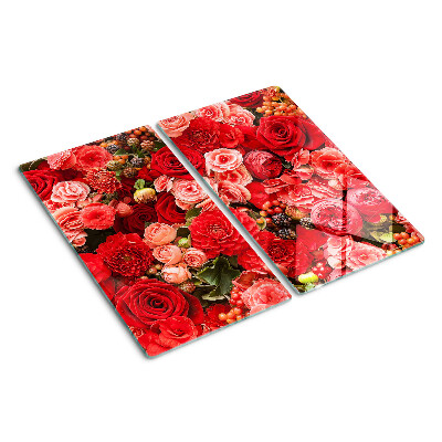 Glasschneidebrett Blumenmuster mit Rosen