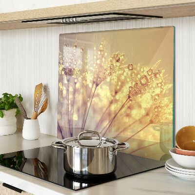 Schneidebrett glas Blumen mit Wassertropfen
