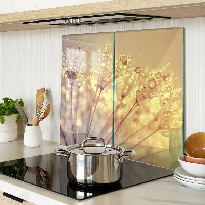 Schneidebrett glas Blumen mit Wassertropfen