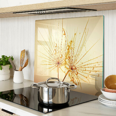 Schneidebrett glas Blumen mit Wassertropfen
