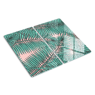 Glasschneidebrett Palmblätter auf rosa Hintergrund